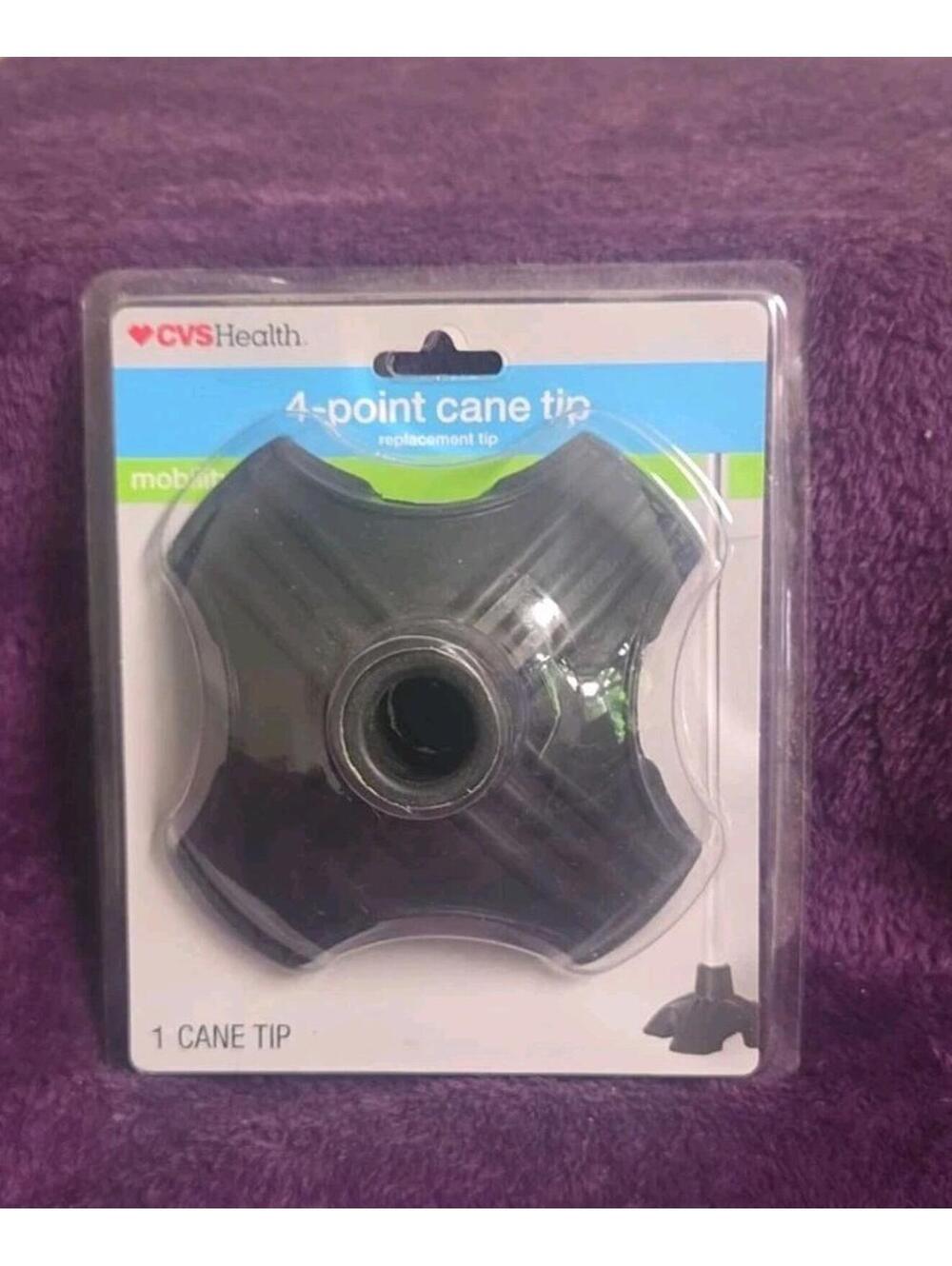 NEW CVS Health 4 Point Cane Replacement Tip, One Size Fits Most #980741